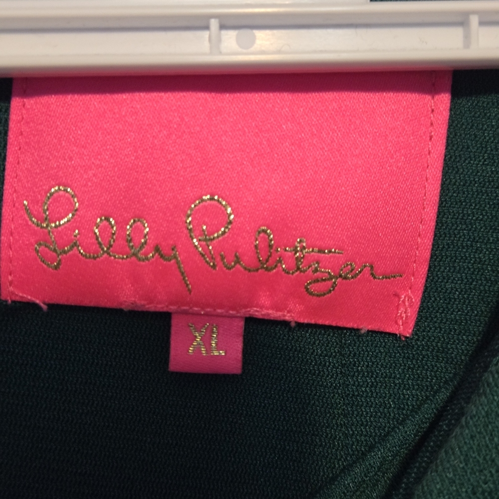 Lilly Pulitzer Green Textured Puff Sleeve Dress - Picture 8 of 8